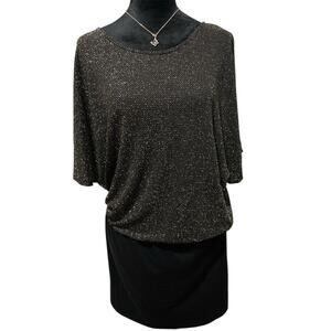 Almost Famous Black & Gold Mini Dress – Size XL – EUC